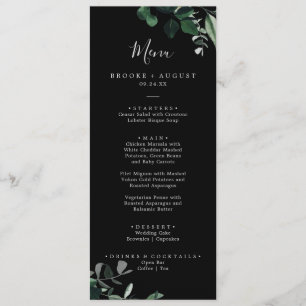 Emerald Greenery   Menu Zwart weddenschap
