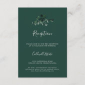 Emerald Greenery | Ontvangst van groene weddenscha Informatiekaartje (Voorkant)