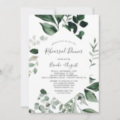 Emerald Greenery Rehearsal Dinner Kaart (Voorkant)