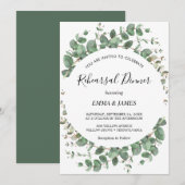 Emerald Greenery Repetitie Diner Uitnodiging (Voorkant / Achterkant)