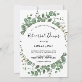 Emerald Greenery Repetitie Diner Uitnodiging