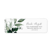 Emerald Greenery Return Address Label (Voorkant)