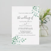 Emerald Greenery | Roos Gold Foil Weddenschap Folie Uitnodiging (Staand Voorkant)