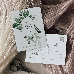 Emerald Greenery Save the Date Briefkaart