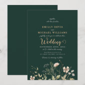 Emerald Greenery Signature Wedding Invitation Kaart (Voorkant / Achterkant)