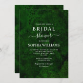 Emerald Greenery & Silver Bridal Shower Invitation Kaart (Voorkant / Achterkant)