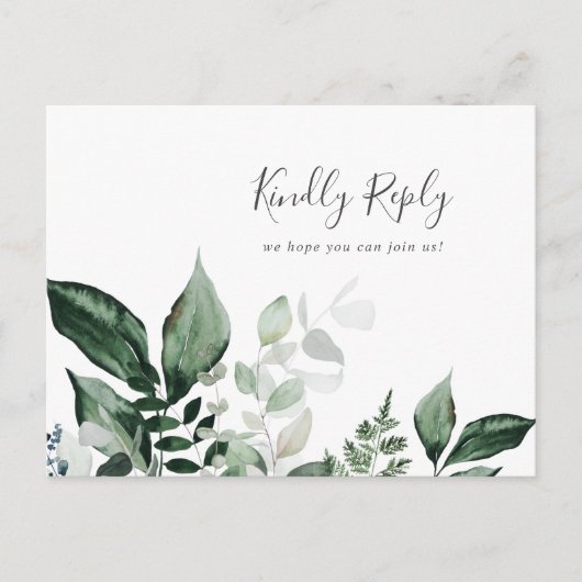 Emerald Greenery Song Request RSVP Briefkaart (Voorkant)