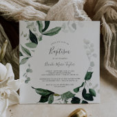 Emerald Greenery Square Baptisme Kaart