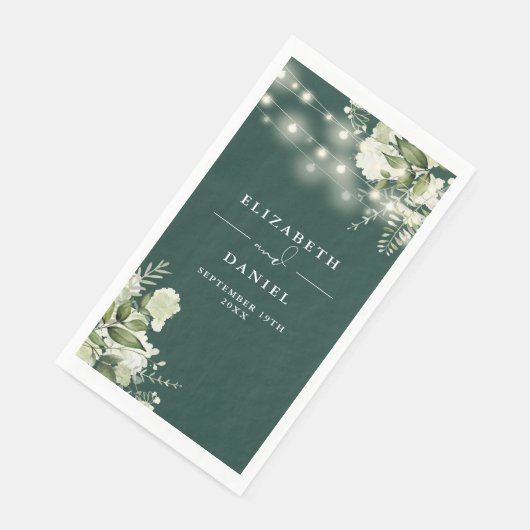 Emerald Greenery String Lights bruiloft Servet (Hoek)