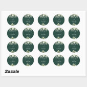 Emerald Greenery String Lights Huwelijksgunst Ronde Sticker (Vel)