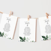 Emerald Greenery Table Number Seating Chart Kaarte