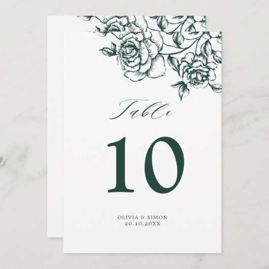 Emerald Greenery Tafelnummerkaart Kaart (Voorkant / Achterkant)
