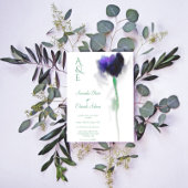 Emerald Greenery Tulip Floral Monogram Weddenschap Kaart