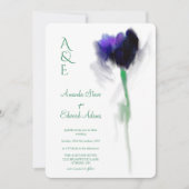 Emerald Greenery Tulip Floral Monogram Weddenschap Kaart (Voorkant)