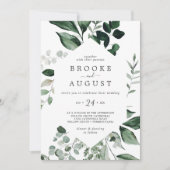 Emerald Greenery - Uitnodiging tot Casual bruiloft (Voorkant)