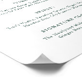 Emerald Greenery Vintage Wedding Bar Menu Poster (Hoek)