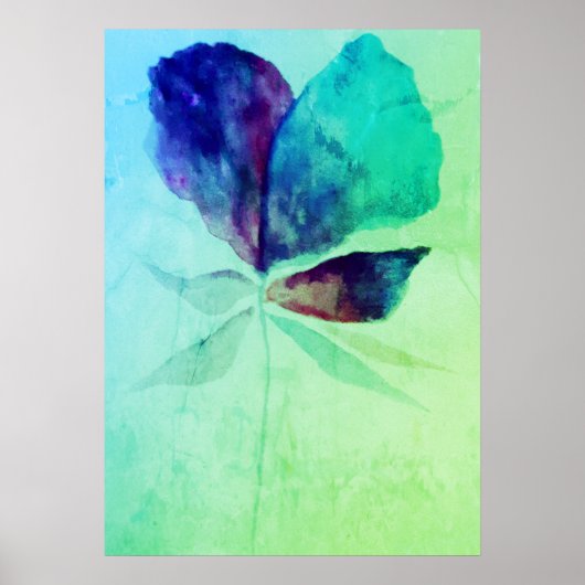 Emerald Greenery Waterverf Magic Floral Poster (Voorkant)