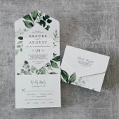 Emerald Greenery Wedding all in one Invitation All In One Uitnodiging