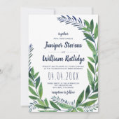 Emerald Greenery Wedding Kaart (Voorkant)