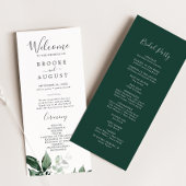 Emerald Greenery Wedding Program Programmakaart