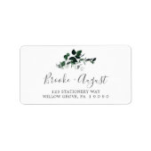 Emerald Greenery Wedding RSVP Adresetiketten Etiket (Voorkant)