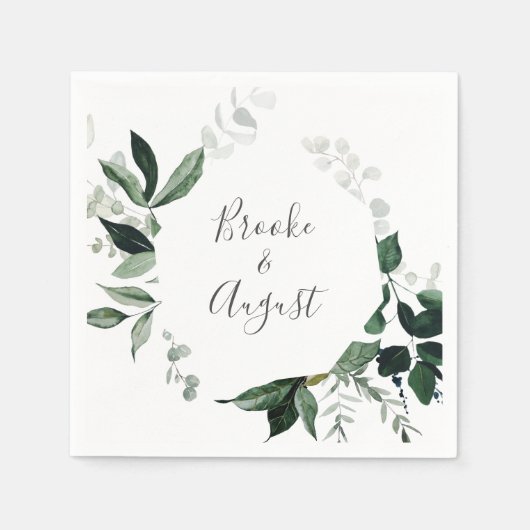 Emerald Greenery Wedding Servet (Voorkant)