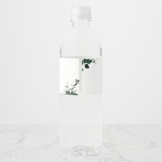 Emerald Greenery Wedding Water Fles Label Waterfles Etiket (Achterkant)