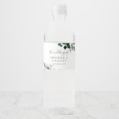 Emerald Greenery Wedding Water Fles Label Waterfles Etiket (Voorkant)