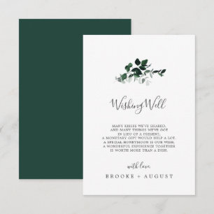Emerald Greenery Wedding Wishing Well Kaart