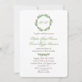 Emerald Greenery Wreath Monogram Wedding Kaart (Voorkant)