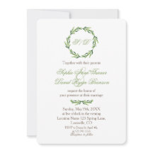 Emerald Greenery Wreath Monogram Wedding