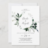 Emerald Greenery Wreath Wedding Kaart (Voorkant)