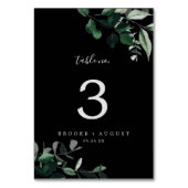 Emerald Greenery | Zwart tabelnummer Kaart (Voorkant)