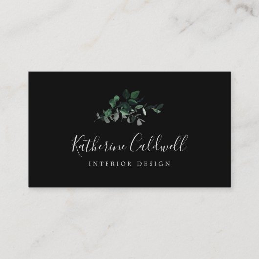 Emerald Greenery | Zwart Visitekaartje (Voorkant)