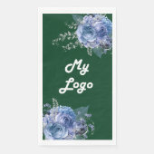 Emerald groen blauw bloemen business logo servet (Voorkant)