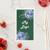 Emerald groen blauw bloemen business logo servet (Insitu)