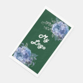 Emerald groen blauw bloemen business logo servet (Hoek)