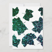 Emerald Groen Blauw Ombre Glitter Herfst Leaf Brui Kaart (Achterkant)