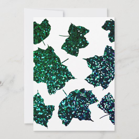 Emerald Groen Blauw Ombre Glitter Herfst Leaf Brui Kaart (Achterkant)