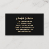  Emerald Groen Bloemen Roos met Goud Script Visitekaartje (Achterkant)