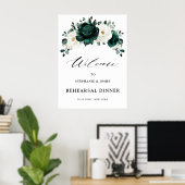 Emerald Groen Bloemstuk Proefbruiloft Ontvangst Poster (Thuiskantoor)