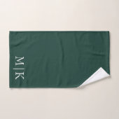 Emerald groen en wit | Modern monogram Bad Handdoek (Handdoek)
