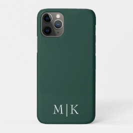 Emerald groen en wit | Modern monogram Case-Mate iPhone Case