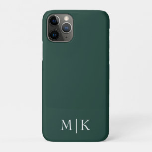 Emerald groen en wit Modern monogram Case-Mate iPhone Case