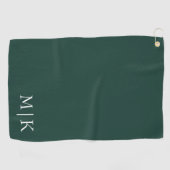 Emerald groen en wit | Modern monogram Golfhanddoek (Horizontaal)