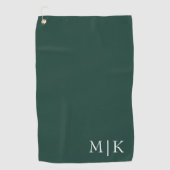 Emerald groen en wit | Modern monogram Golfhanddoek (Voorkant)