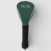 Emerald groen en wit | Modern monogram Golfheadcover (Voorkant)
