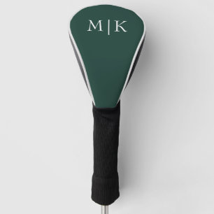 Emerald groen en wit Modern monogram Golfheadcover