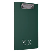 Emerald groen en wit | Modern monogram Klembord (Rechts)
