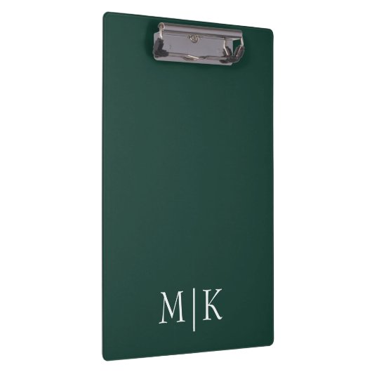 Emerald groen en wit | Modern monogram Klembord (Rechts)